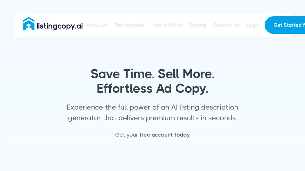 Listing Copy AI 官网截图
