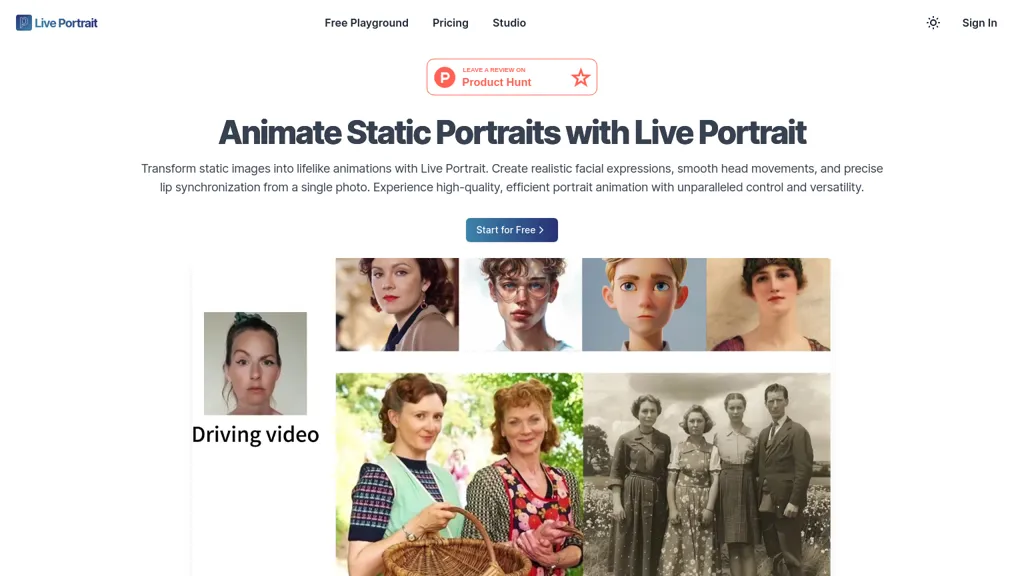 Live-Portrait.org 官网截图