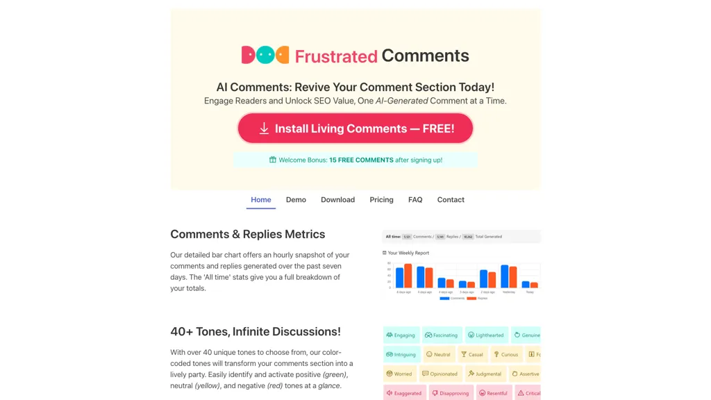 Living Comments 官网截图