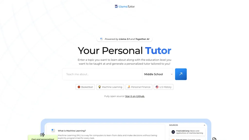 Llama Tutor 工具截图
