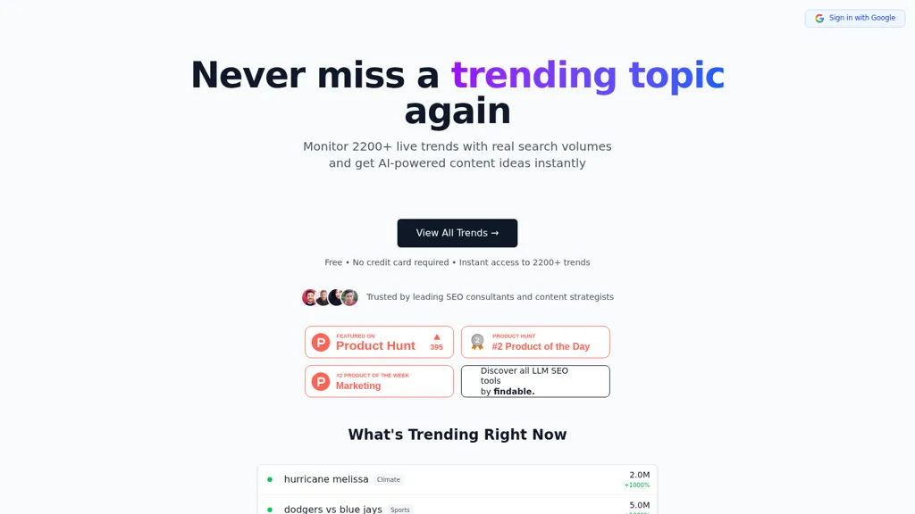 LLM SEO Trends 工具截图