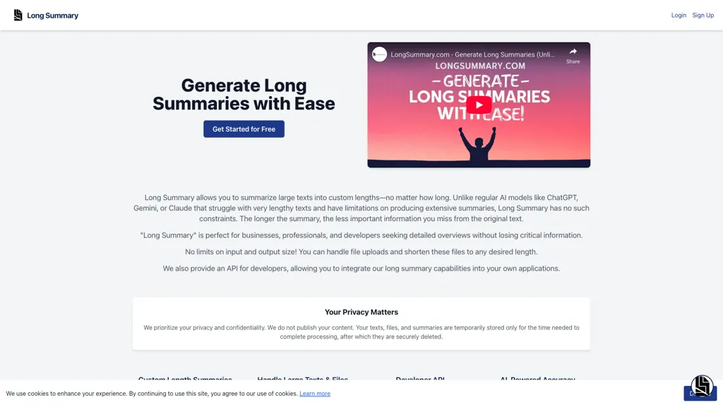 Long Summary 工具截图
