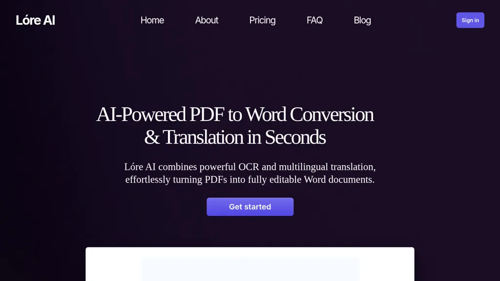 Lóre AI 工具截图