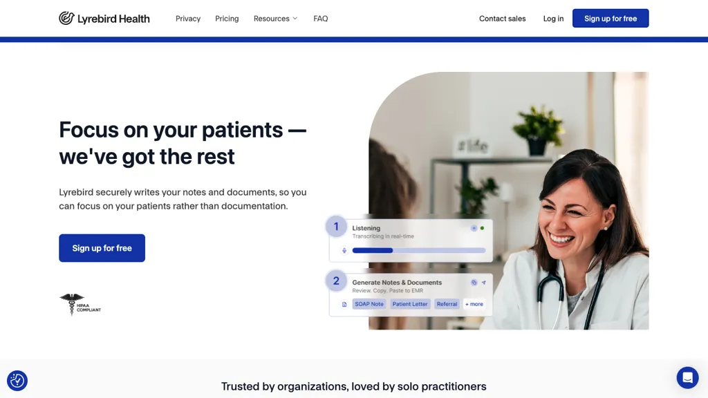 Lyrebird health 官网截图