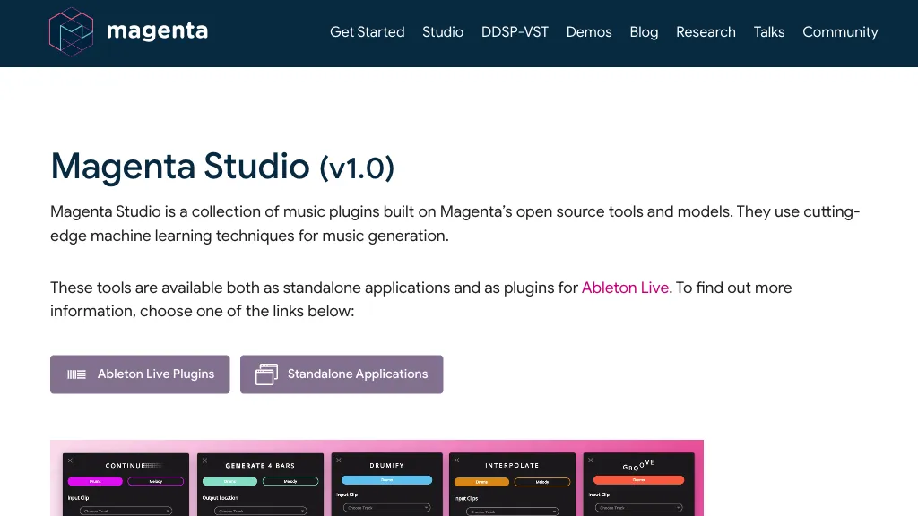 Magenta Studio 官网截图