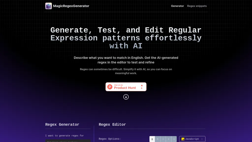 Magic Regex Generator 官网截图