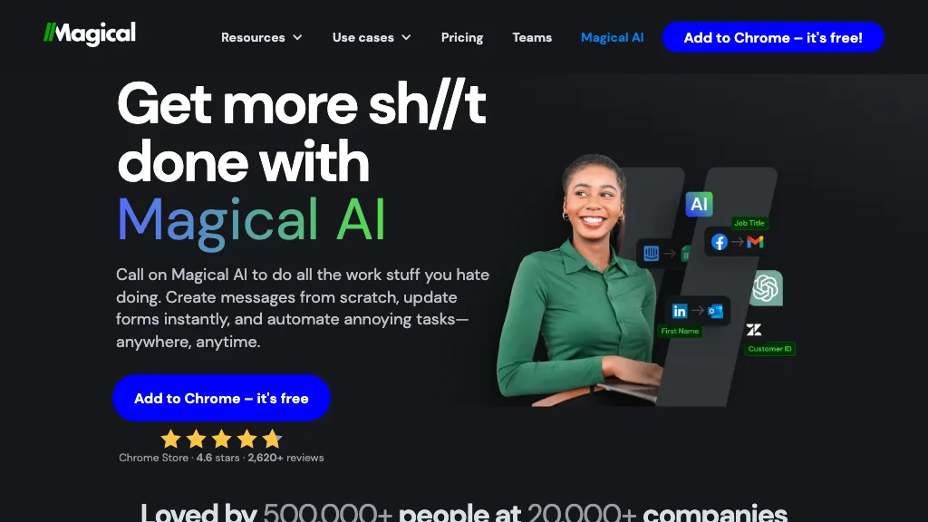 Magical AI 官网截图