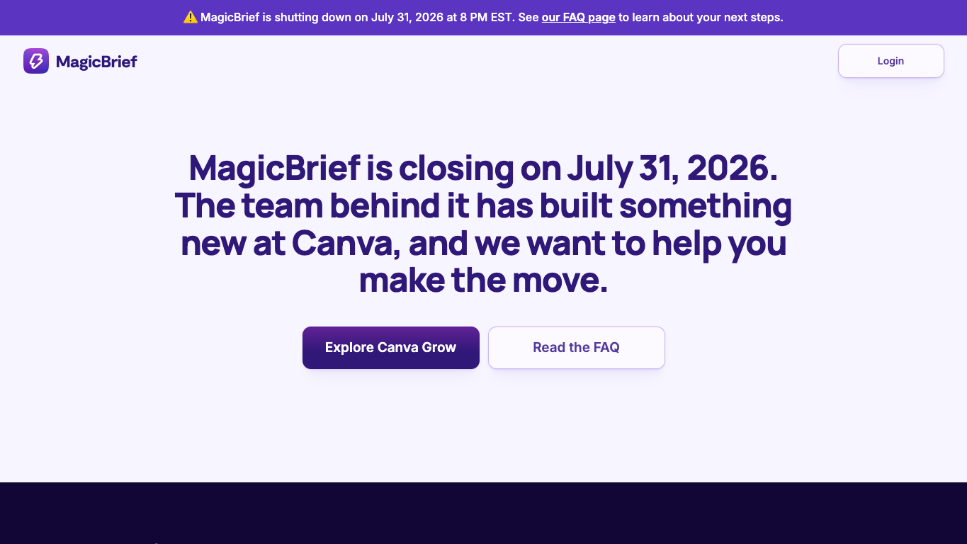 MagicBrief 官网截图