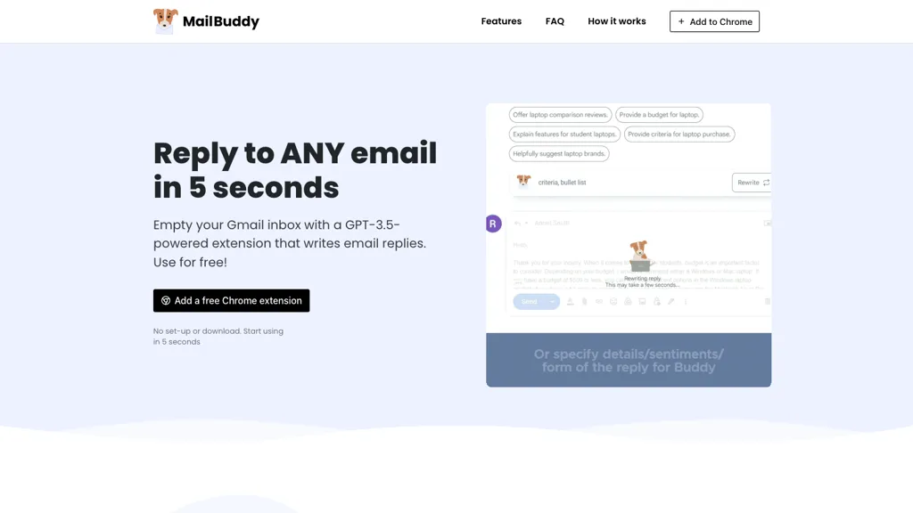MailBuddy 官网截图