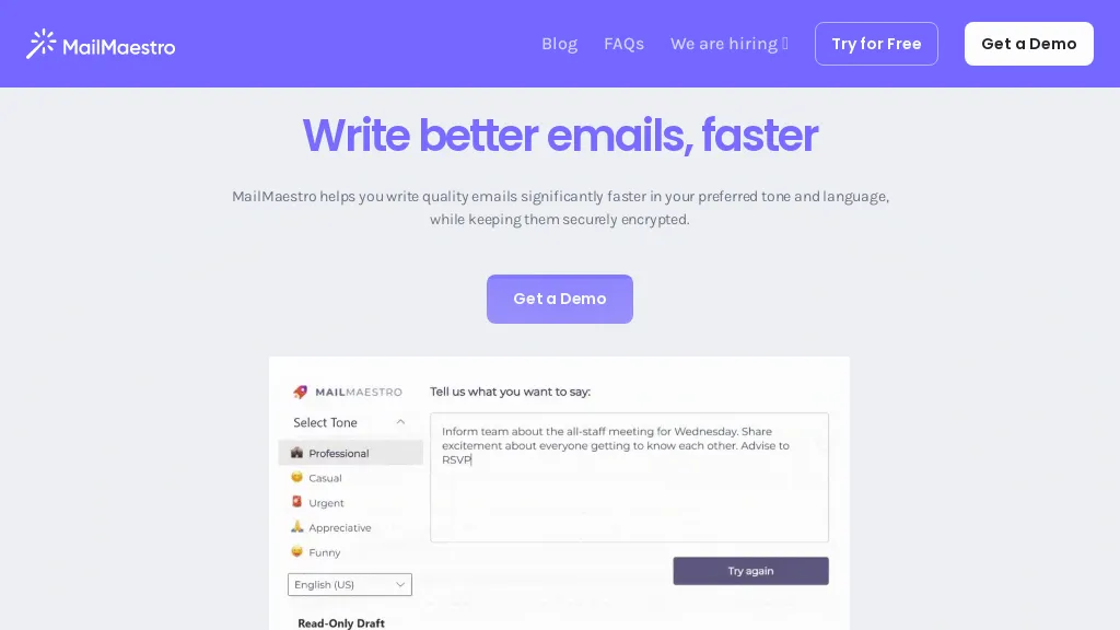 MailMaestro 官网截图