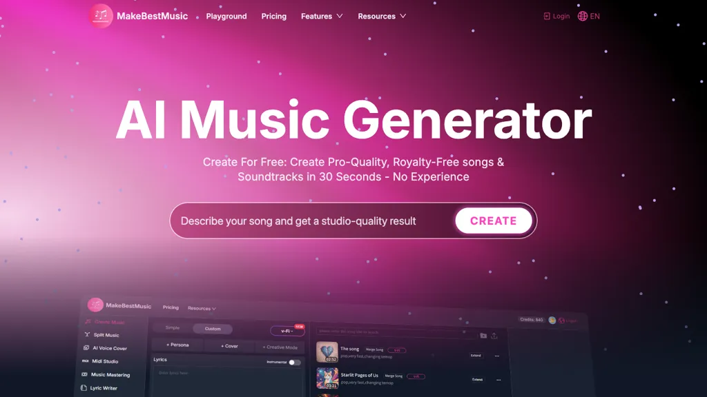 Make best music 官网截图