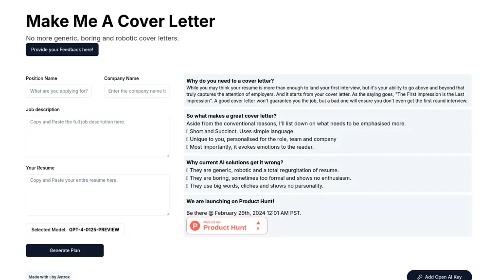 Make Me A Cover Letter 官网截图