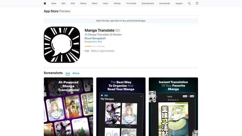 Manga Translate 工具截图