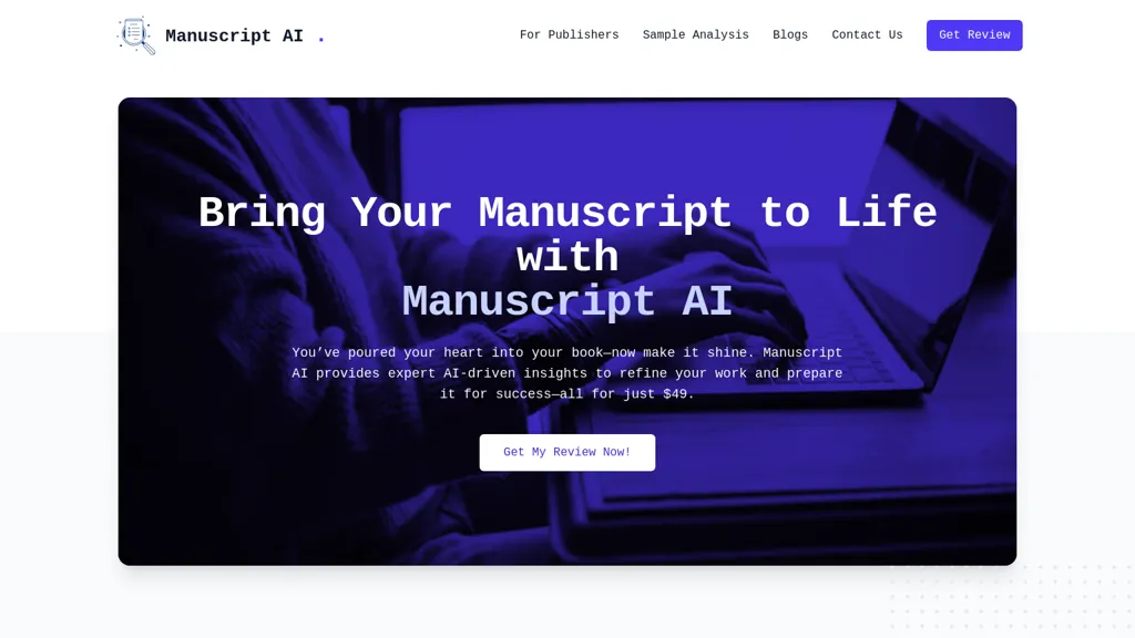 Manuscript AI 官网截图