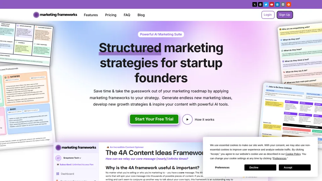 Marketing Frameworks 官网截图