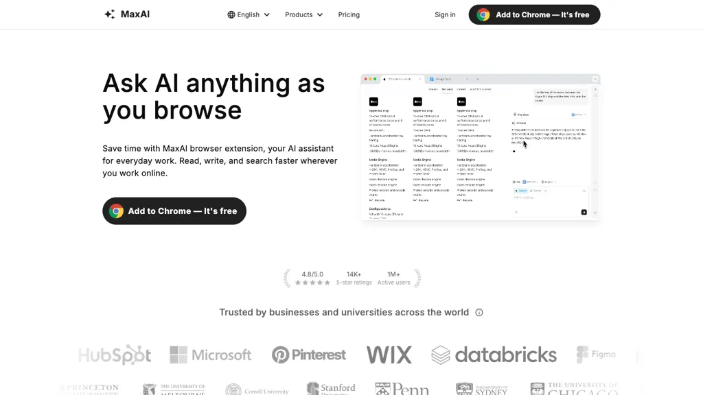 MaxAI.me 官网截图