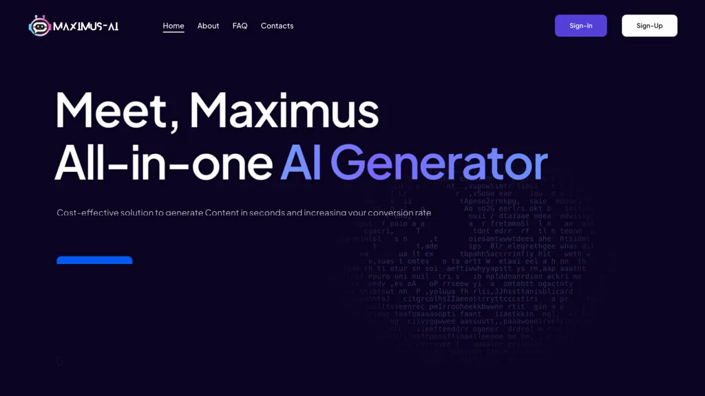 MaximusAI 官网截图