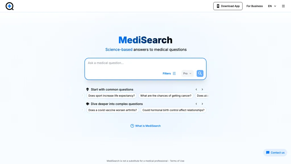 MediSearch 官网截图