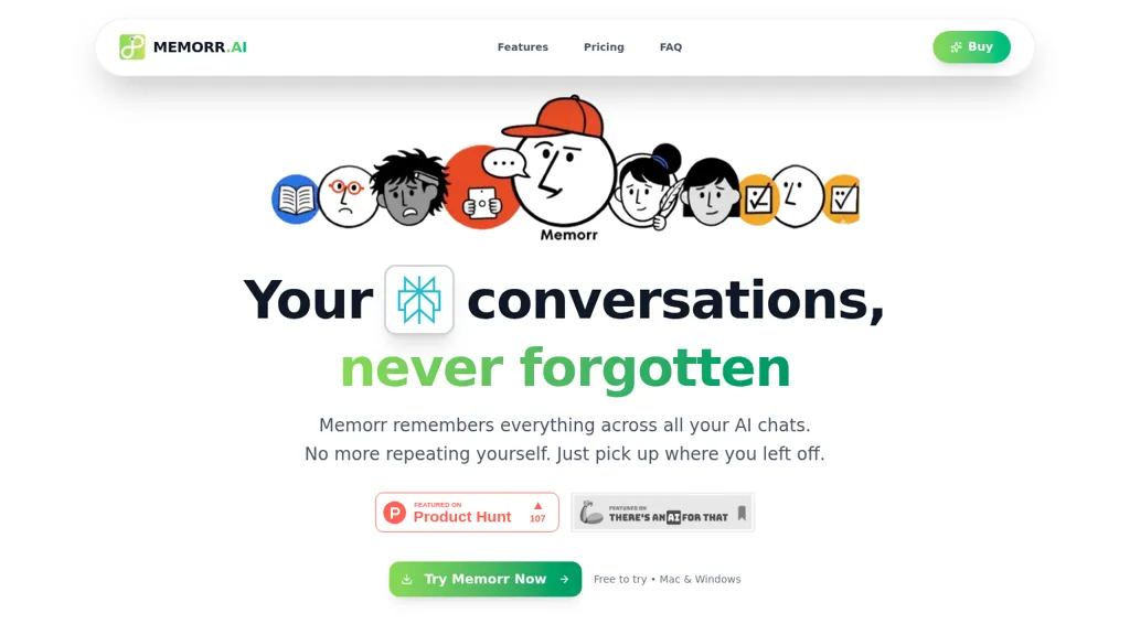 Memorr.ai 官网截图