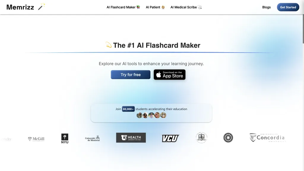 Memrizz AI Flashcard Generator 官网截图