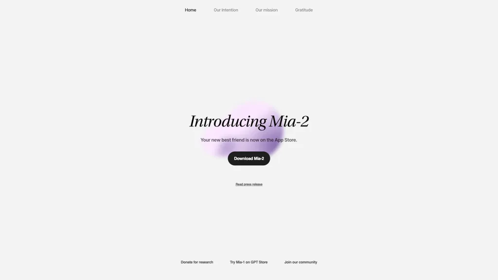 Mia AI 官网截图