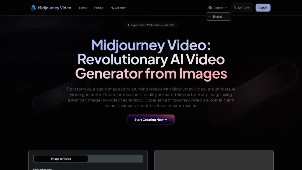 Midjourney Video 工具截图
