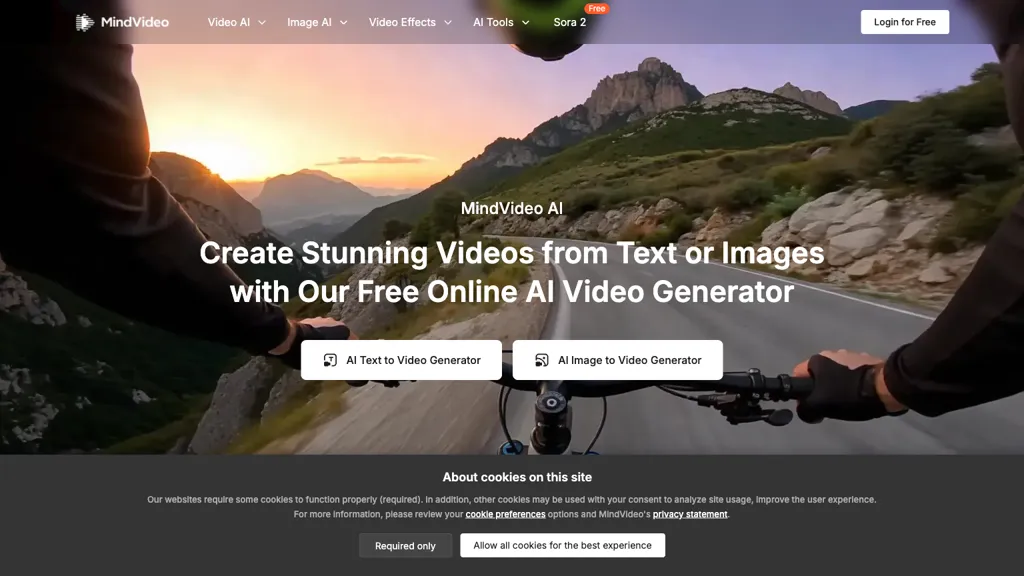 MindVideo AI 官网截图