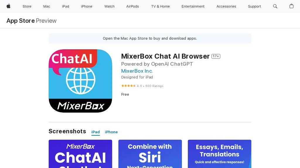 MixerBox Chat AI 官网截图
