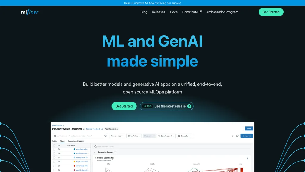 MLflow 工具截图