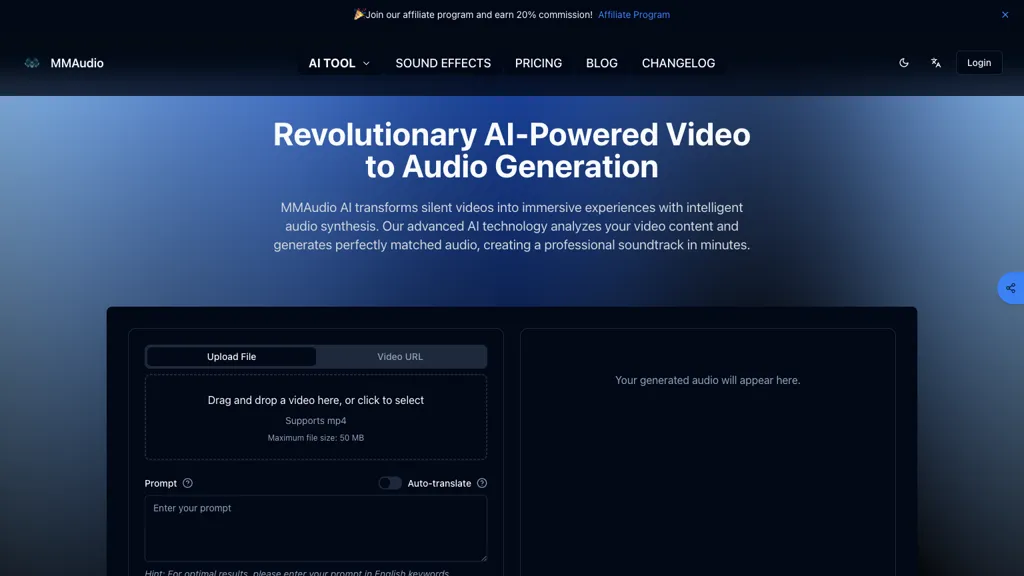 MMAudio 官网截图