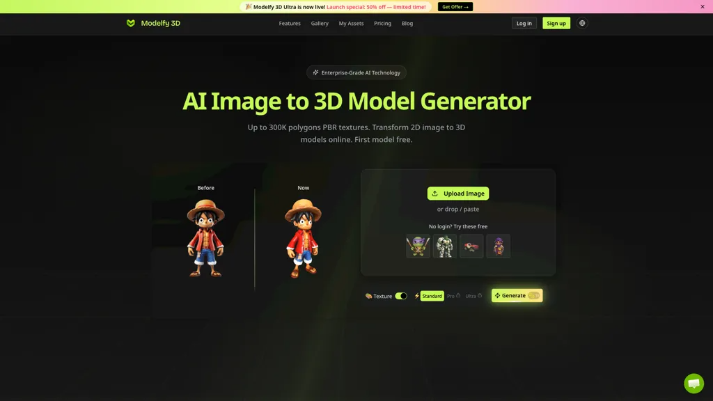 Modelfy 3D 官网截图