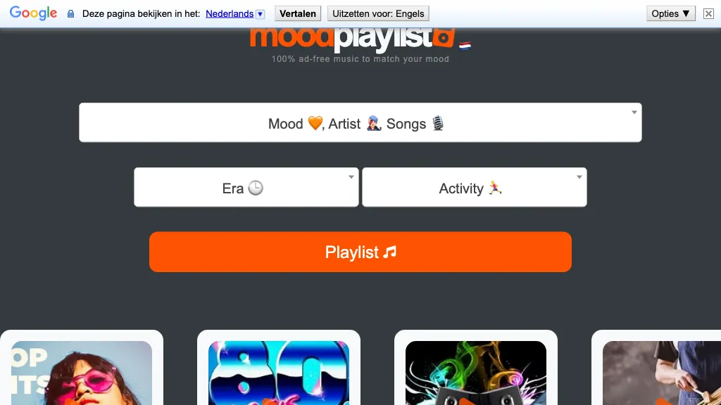 Moodplaylist.com 工具截图