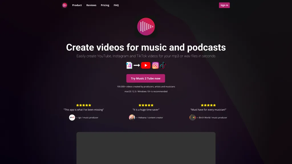 Music 2 Tube 官网截图