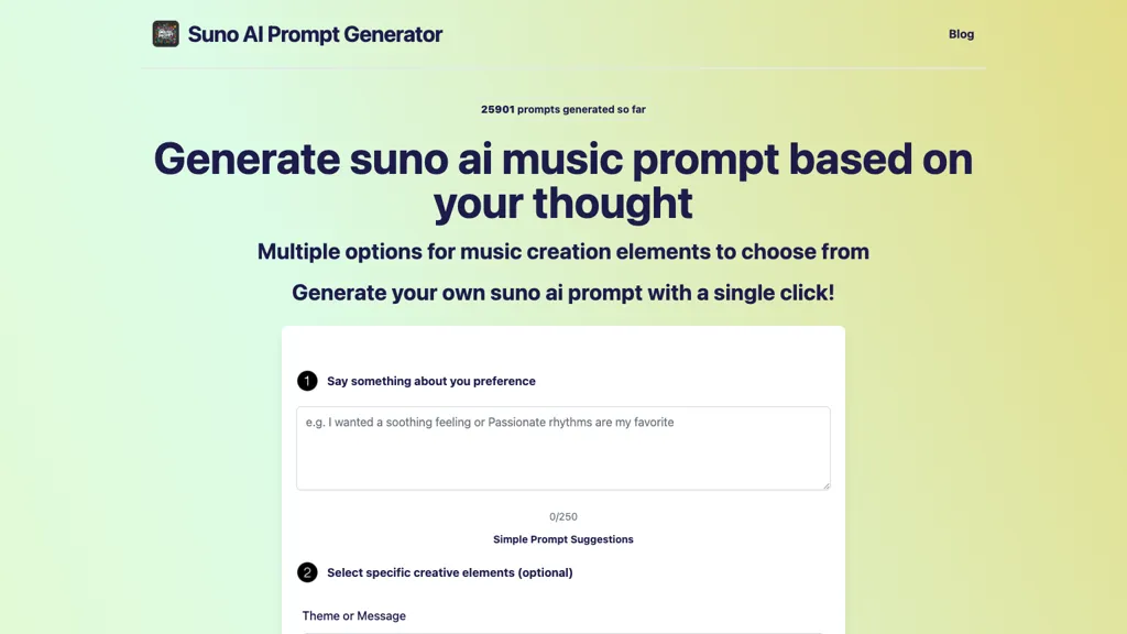Music Prompt Generator 官网截图