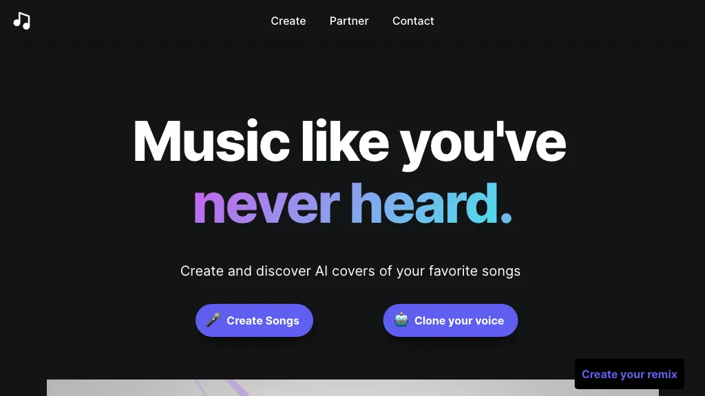 Musicfy 官网截图