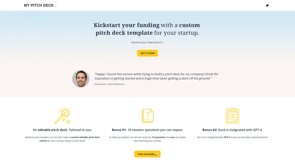 My Pitch Deck 官网截图