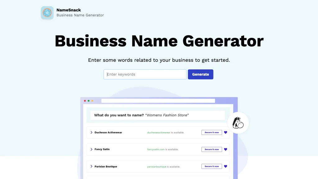 NameSnack 官网截图