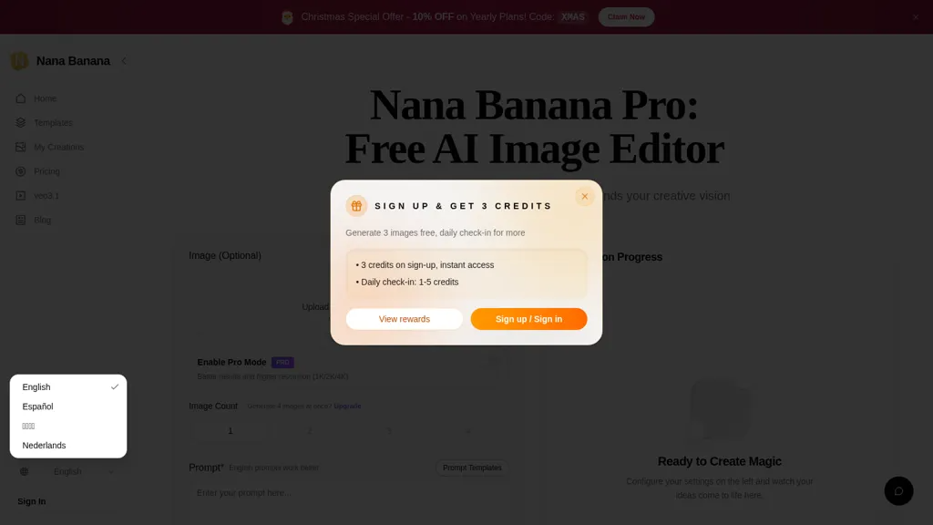 Nana Banana Pro 官网截图