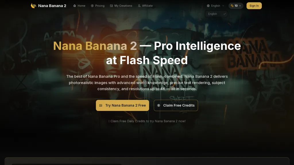 NanaBanana2.ai 官网截图