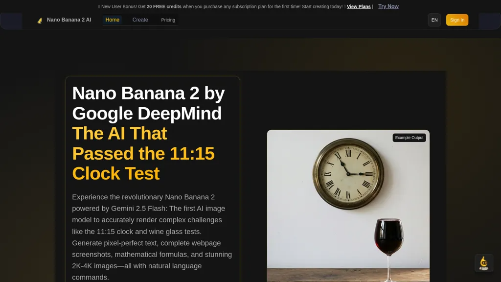 Nano Banana 2 AI 官网截图