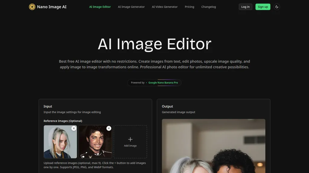 Nano Image AI 官网截图