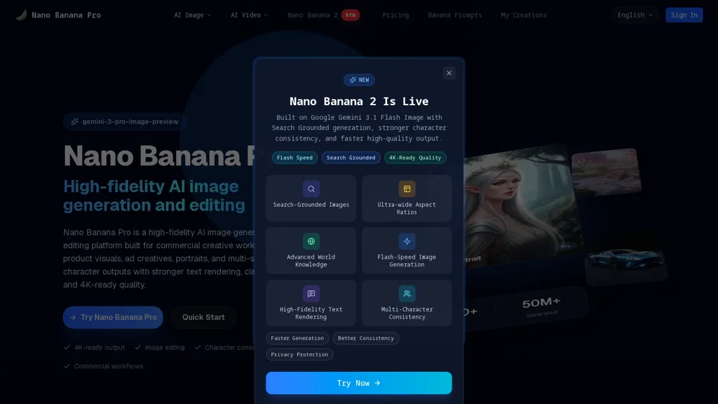 NanoBananaGen.org 官网截图