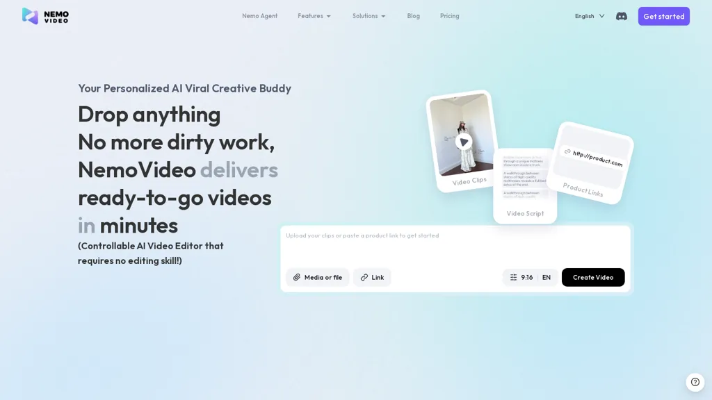 Nemovideo 官网截图