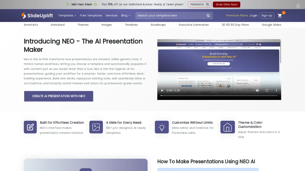Neo AI Presentation Maker 官网截图
