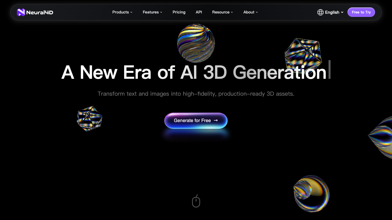 Neural4D 官网截图