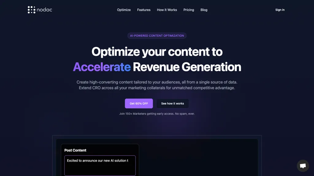 Nodac 官网截图