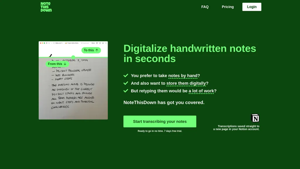 NoteThisDown 官网截图