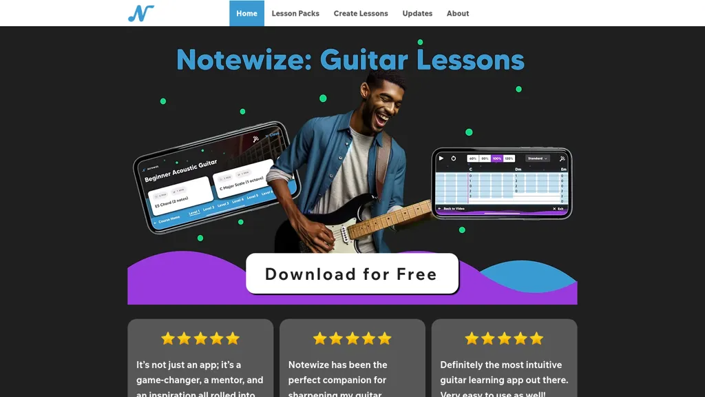 Notewize: Guitar Lessons 工具截图