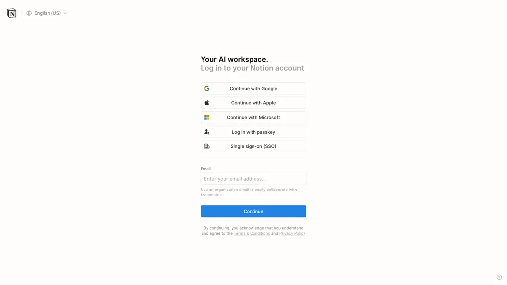 Notion AI 官网截图