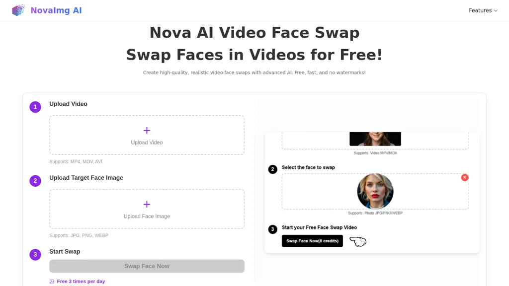 novaimg Video-Face-Swap 官网截图